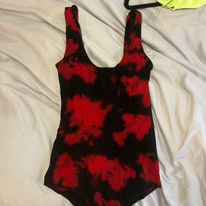 red and black emma and sam (LF) bodysuit open back